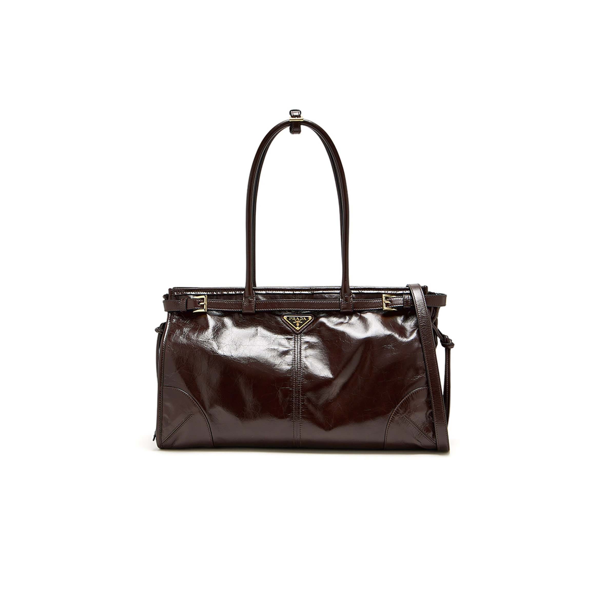 PRADA BONNIE LARGE LEATHER HANDBAG 1BA433 (38*24*12cm)